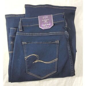 Silver Crush Women's High Rise Boot Cut Dark Wash Premium Blue‎ Jeans - 20W